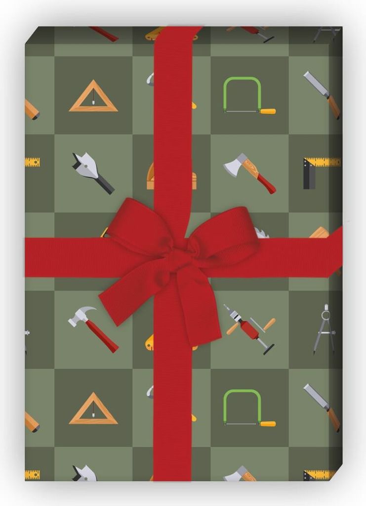 Handwerker Geschenkpapier, Dekorpapier mit Werkzeugen auf Produktbild 1