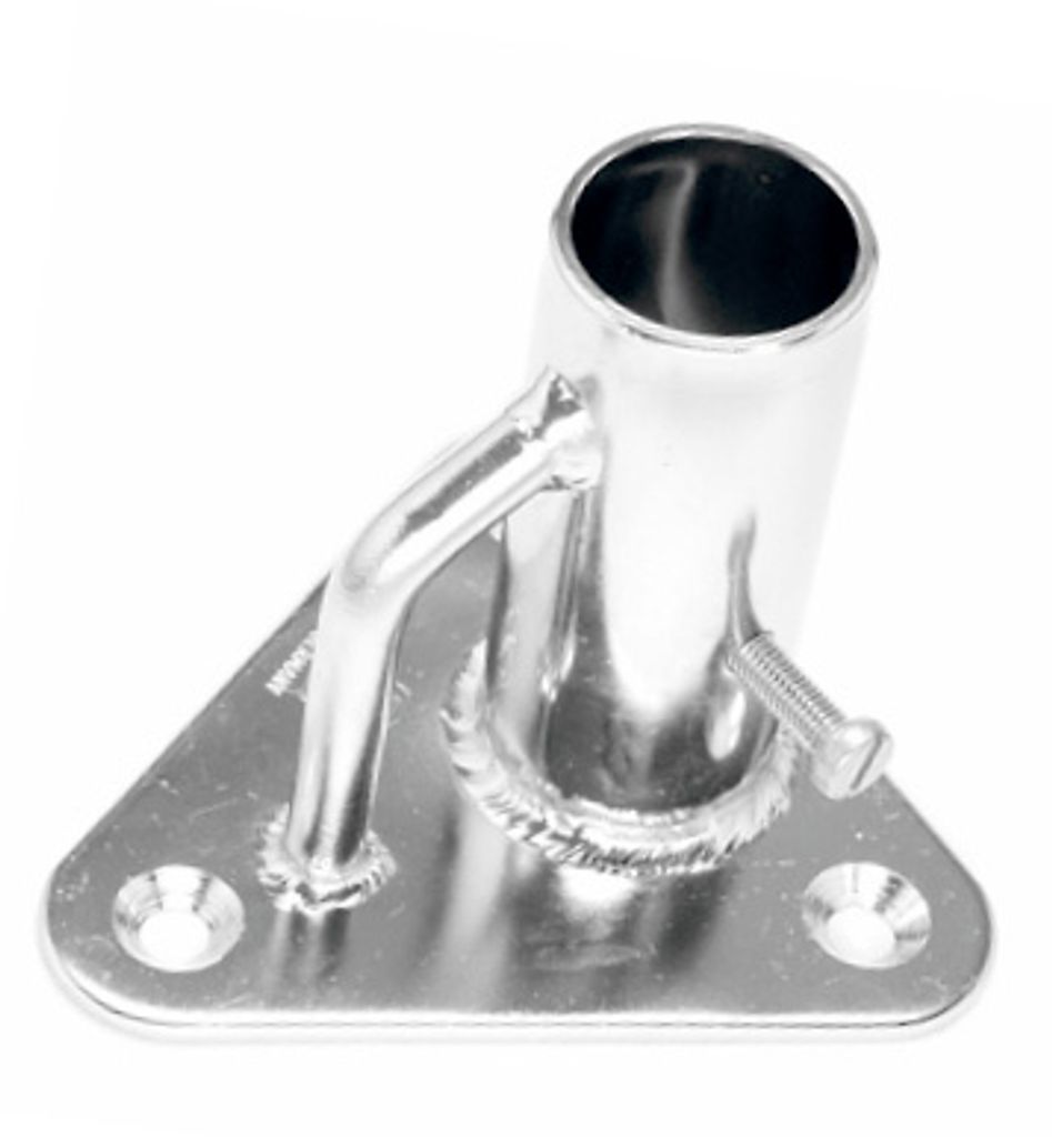 Korrosionsbeständiger Beschlag für Rohr-Ø 25mm, 86x86mm, mit 3° Winkel