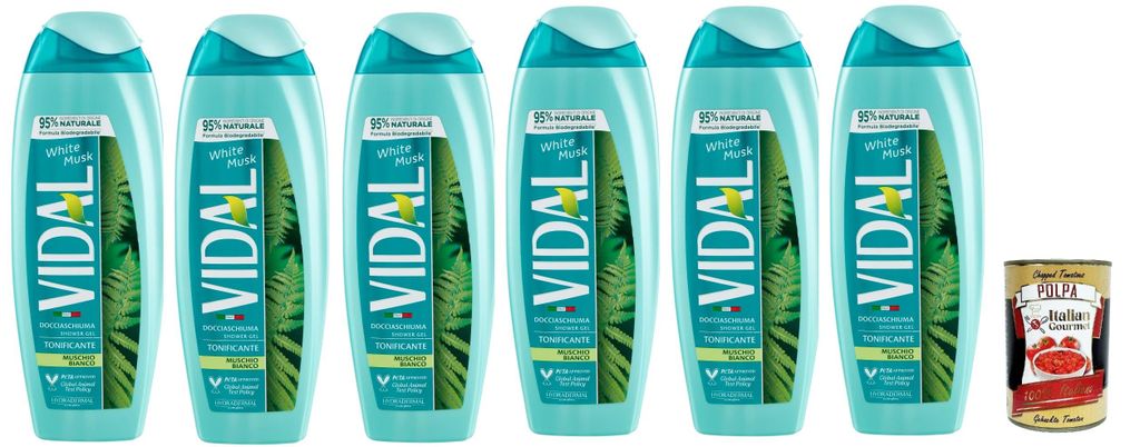 Vidal docciagel muschio bianco, Duschgel, Moschus, weiß, Produktbild 