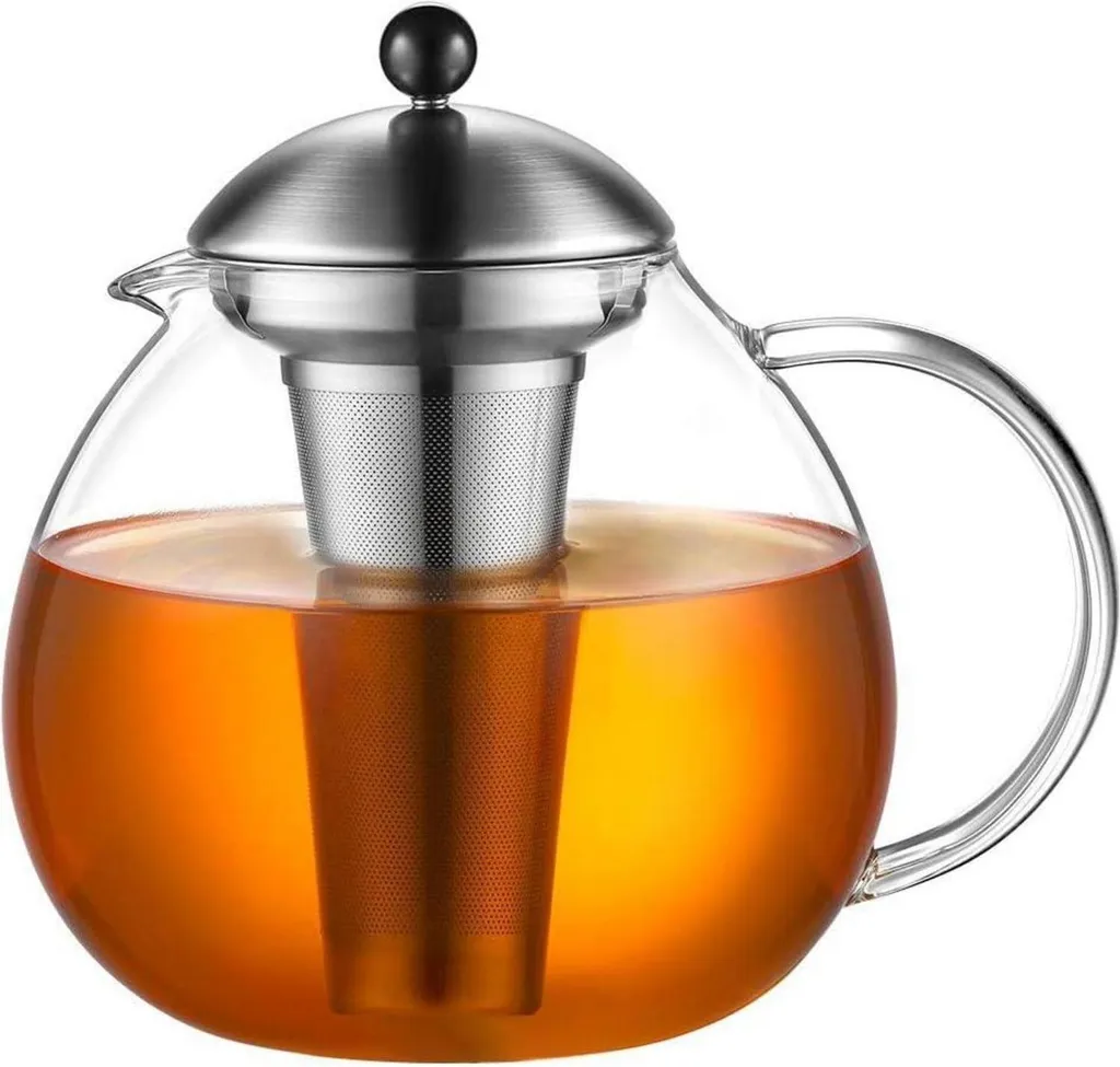 Teiera in Vetro Glastal 2 Litri con Infusore Acciaio | Ideale per Tisane