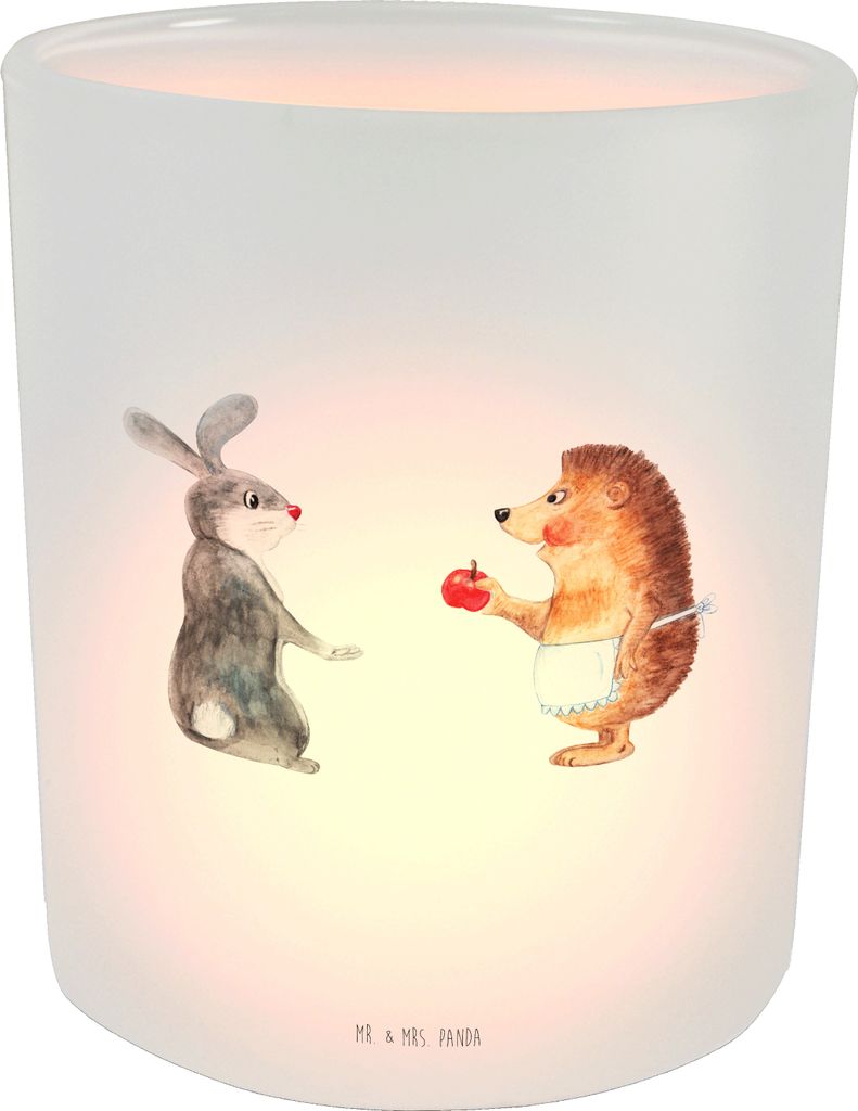 Mr. & Mrs. Panda Kerzenhalter Hase Igel - Transparent - Geschenk, Glas Windlicht, und, Balkon, Herzschmerz, Trösten, aus, Outdoor, Trennungsschmer...