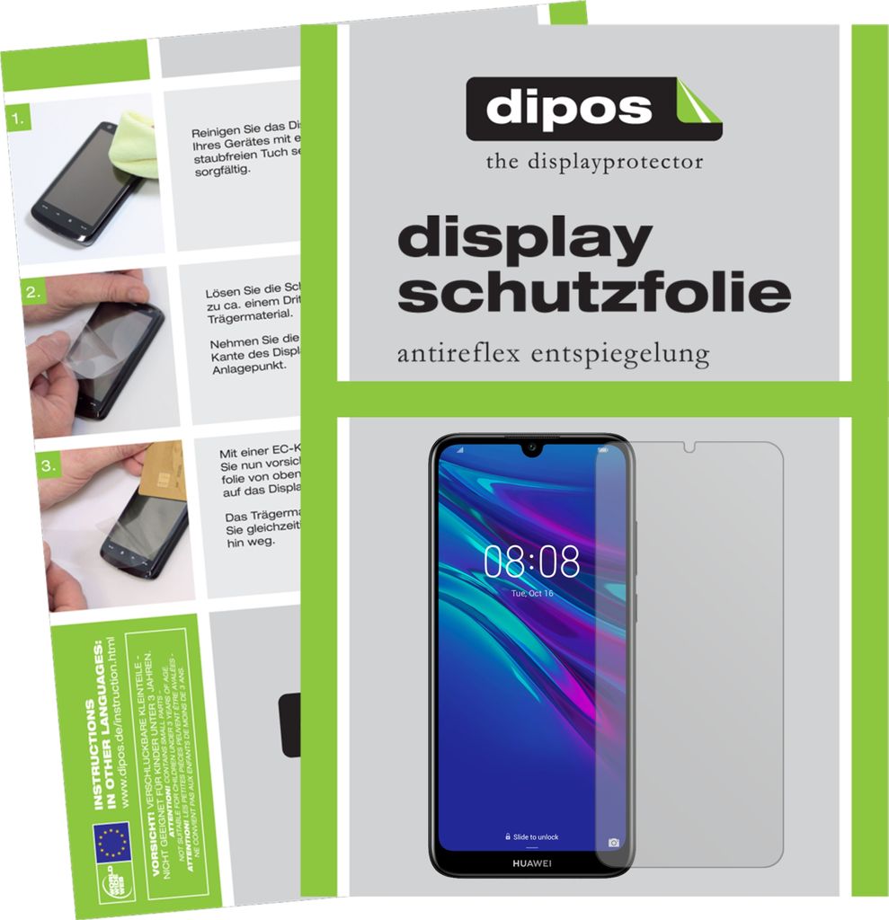 2x Schutzfolie für Huawei Y6 Pro (2019) matt Displayschutzfolie Folie Display Schutz dipos