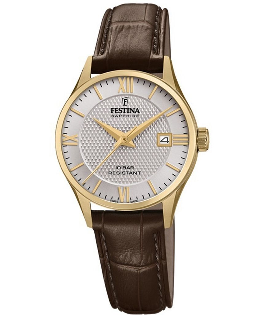 Festina Analog Damen Uhr Swiss Made F20011/2 Leder Produktbild 