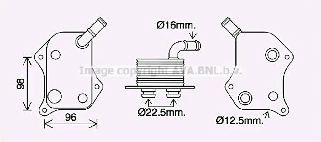 Refroidisseur d'huile AVA AI3414 OE 06B117021 pour A4 8E A6 4B Passat