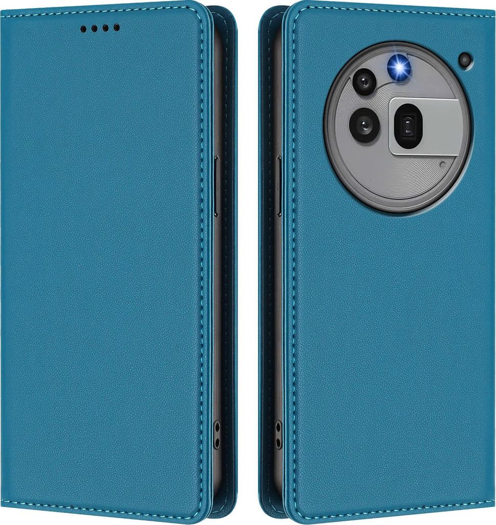 Handyhülle für Nothing Phone 3A Pro, Kunstleder Klapphülle Stoßfeste Magnetische Hülle mit Ständer Blau