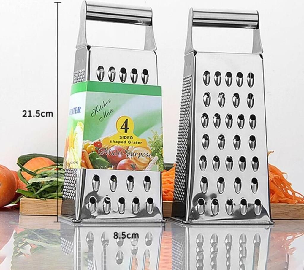 Edelstahl Küchenreibe 24x10cm - 3-in-1 Reibe Mit Behälter Für Gemüse, Käse & Obst