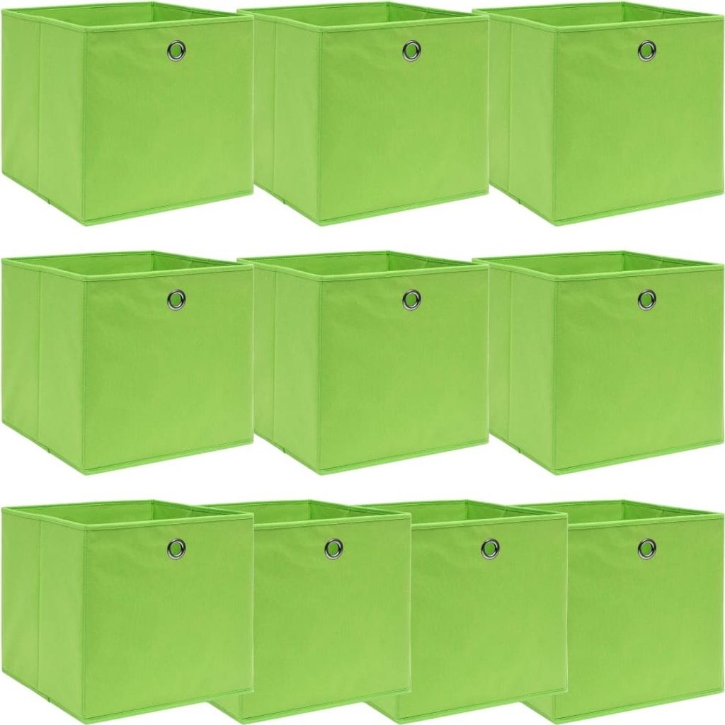Aufbewahrungsboxen 10 Stk. Grün 32x32x32 cm Stoff