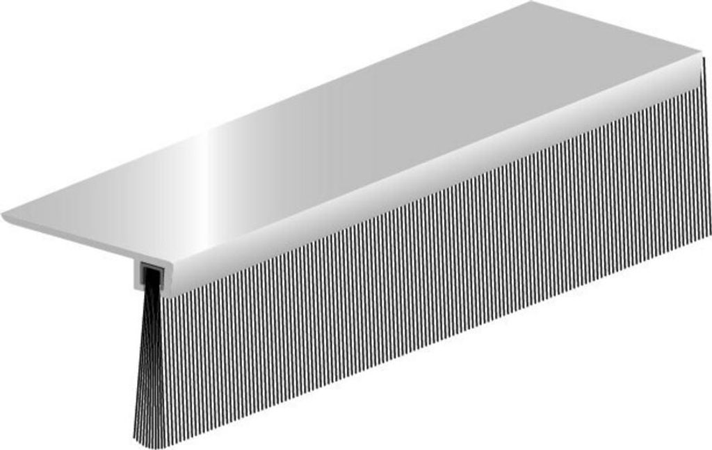 A product image of a door bottom seal with bristles.