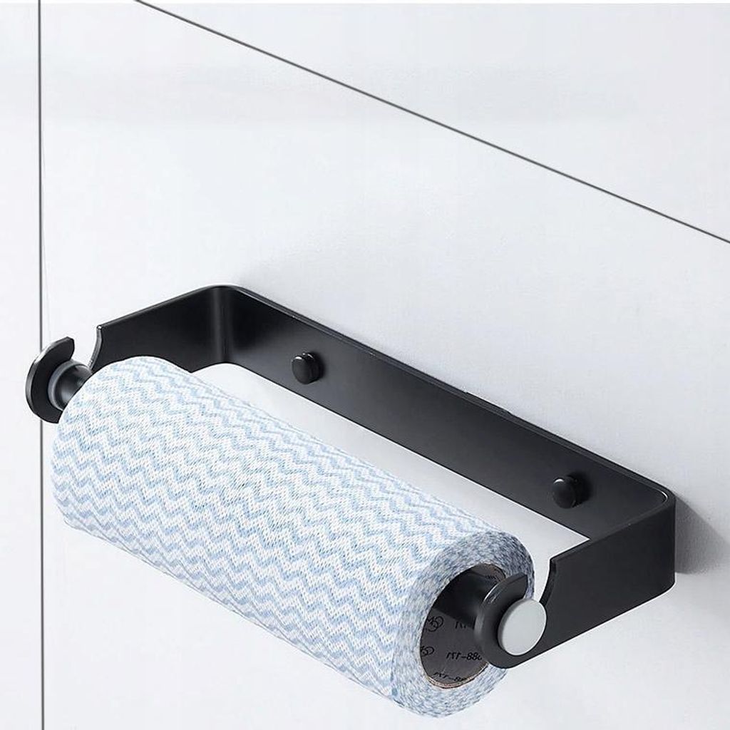 Küchenrollenhalter Wandhalter schwarz matt Aluminium Loft