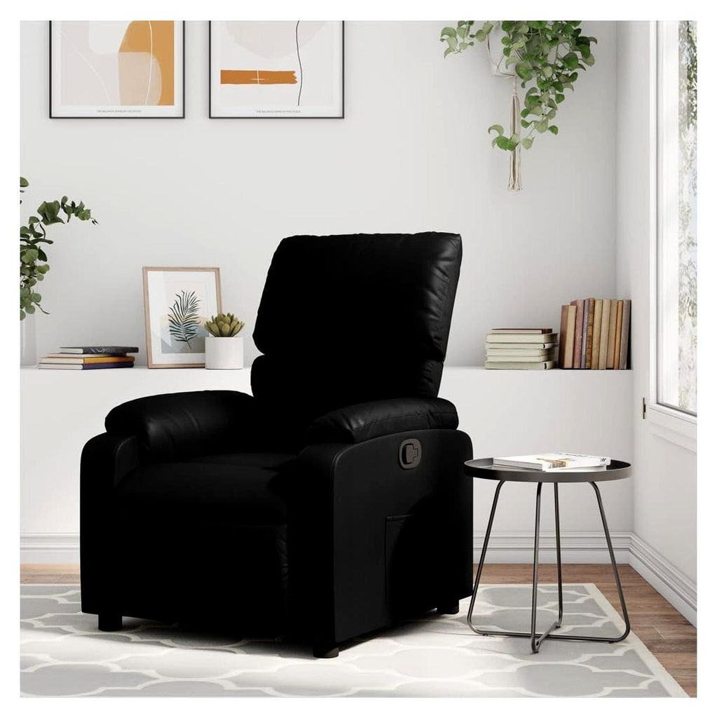 Relaxsessel Schwarz Kunstleder, Fernsehsessel, Kinosessel, Gaming Couch