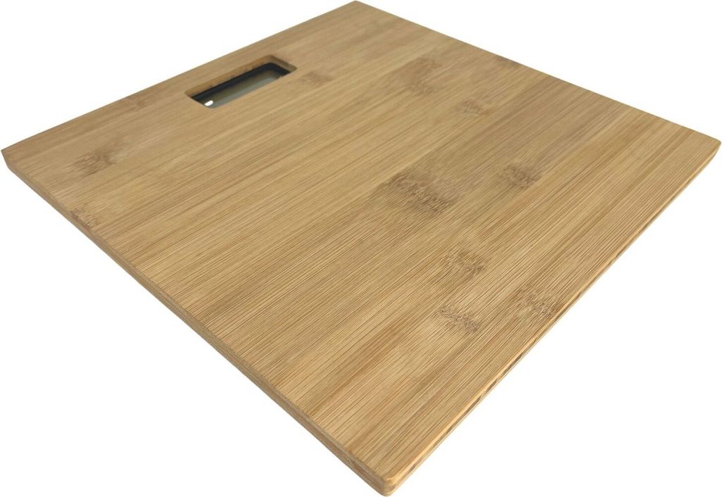 Digitale Personenwaage aus Bambusholz 30x30cm Körperwaage LCD-Display bis 120kg