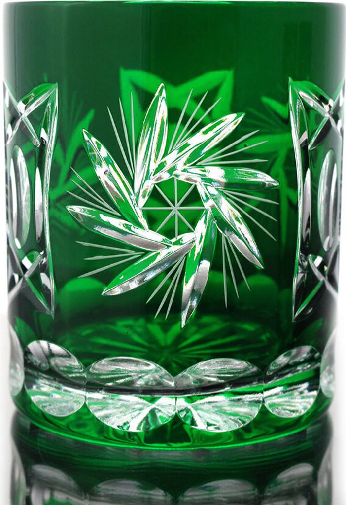 Whiskyglas Schleuderstern 280ml grün