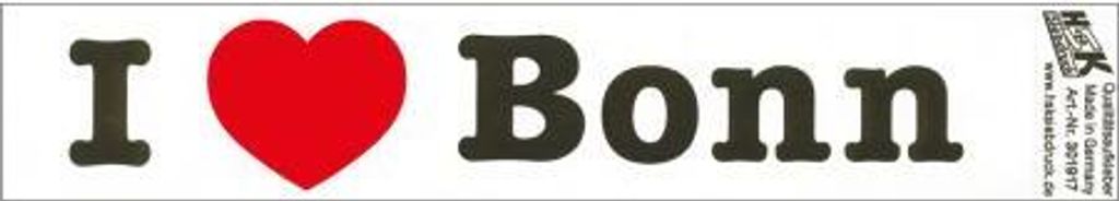 PVC-Aufkleber - I love Bonn - Gr. ca. 18 x 3,5 cm - 301917