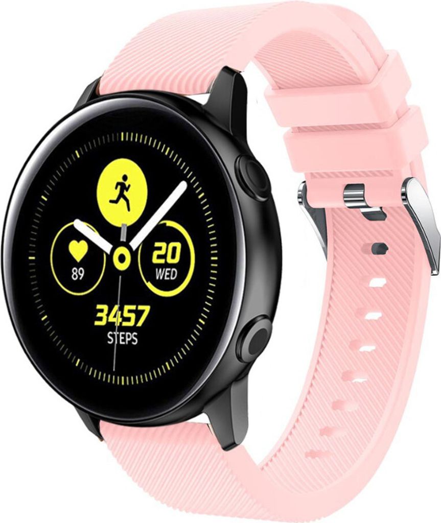 Strap-it Samsung Galaxy Watch Active / Active 2 Armband Silikon (Rosa)
