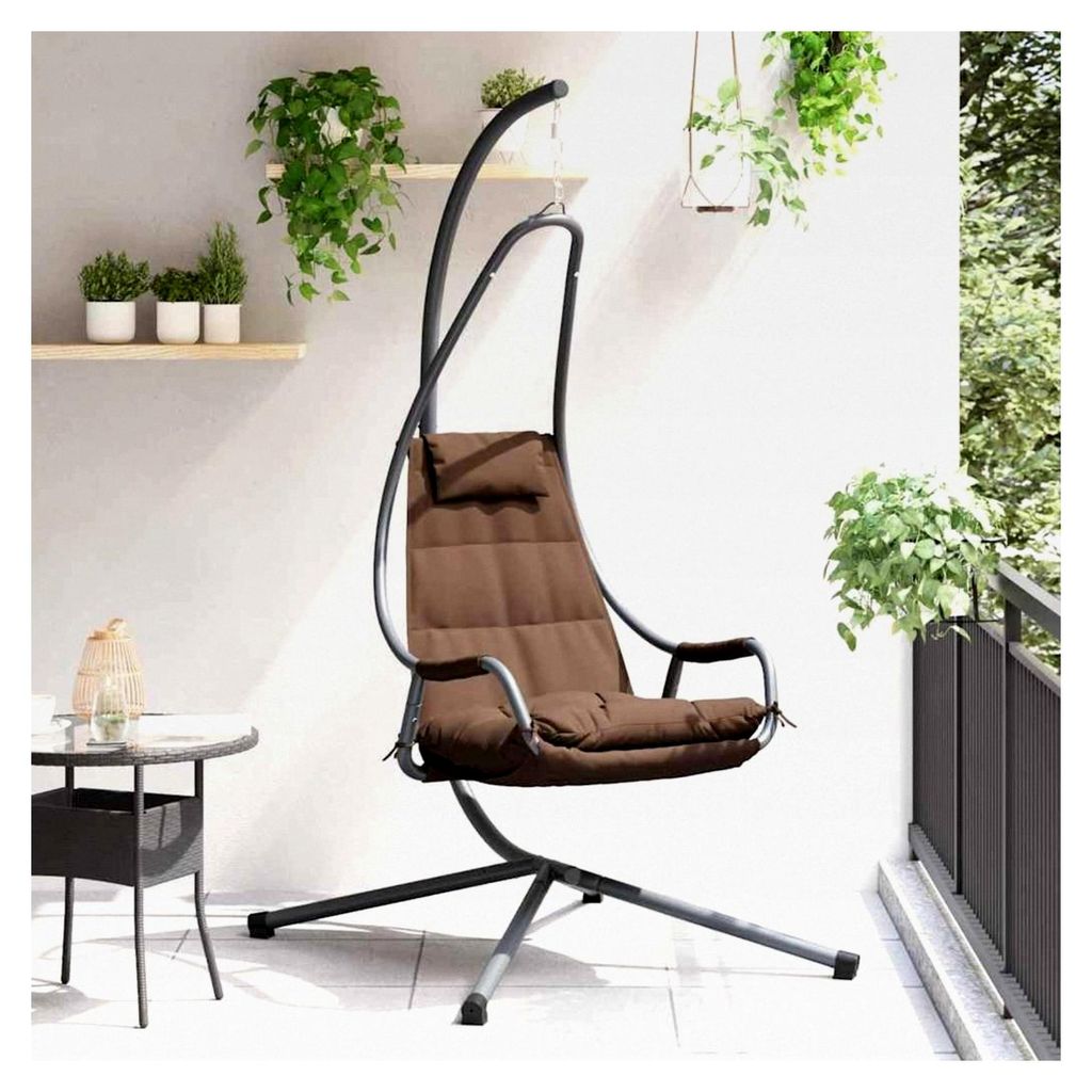 Hängender Ei-Stuhl Kaffeebraun 94 x 107 x 196,5 cm Stahl für Wohnzimmer, Schlafzimmer und Büro