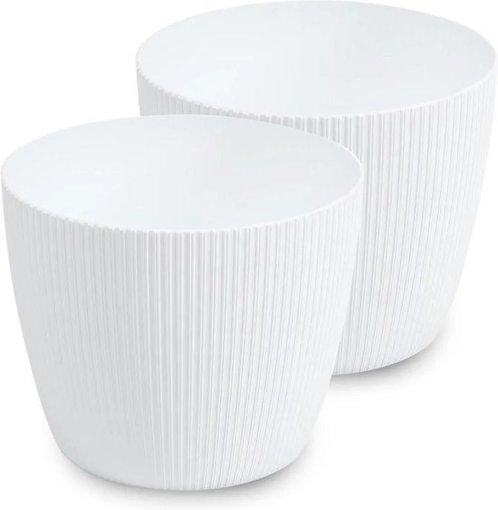 Bacs à herbes aromatiques blancs 22cm en plastique lot de 2 unités