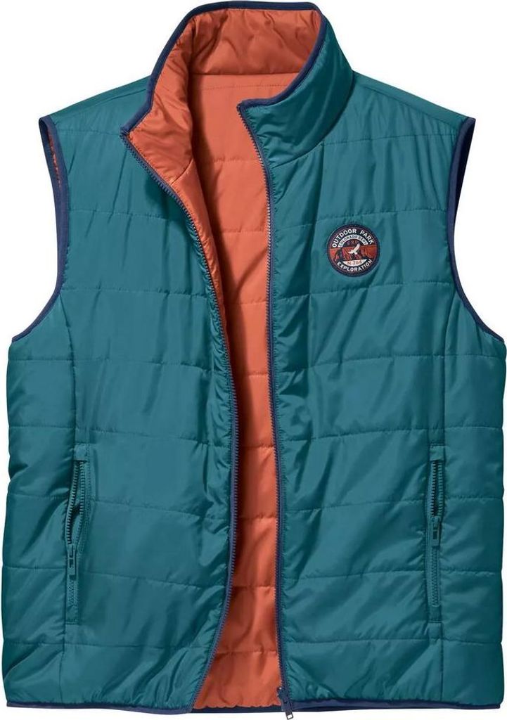 Atlas For Men - Weste Wattiert für Herren Ärmellos AF2269 (4XL) (Taubenblau/Orange)