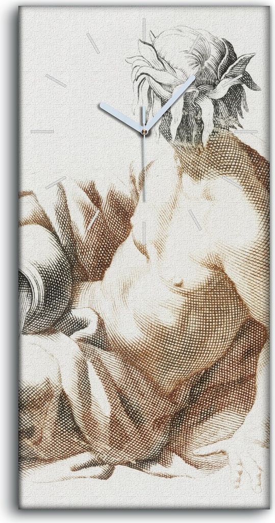 Wandkunst Leinwand Bild Uhr 30x60 Malerei Antikes Griechenland Traditionelle - weiße Hände