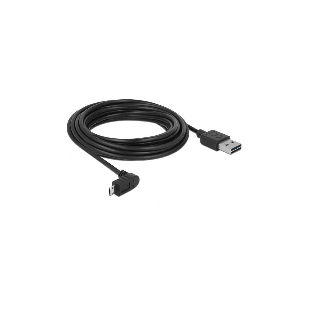 Câble EASY-USB 2.0 Type-A vers Micro-B DeLOCK 5m Mâle Coudé Noir - 2
