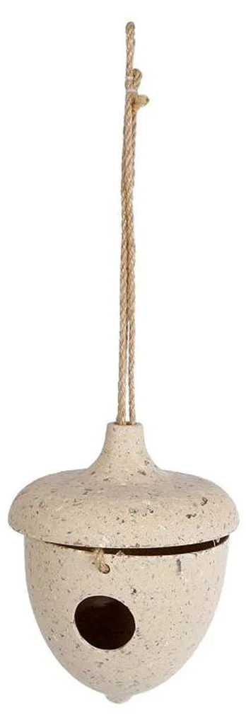 Mangeoire pour oiseaux extérieurs distributeur graines en bois beige
