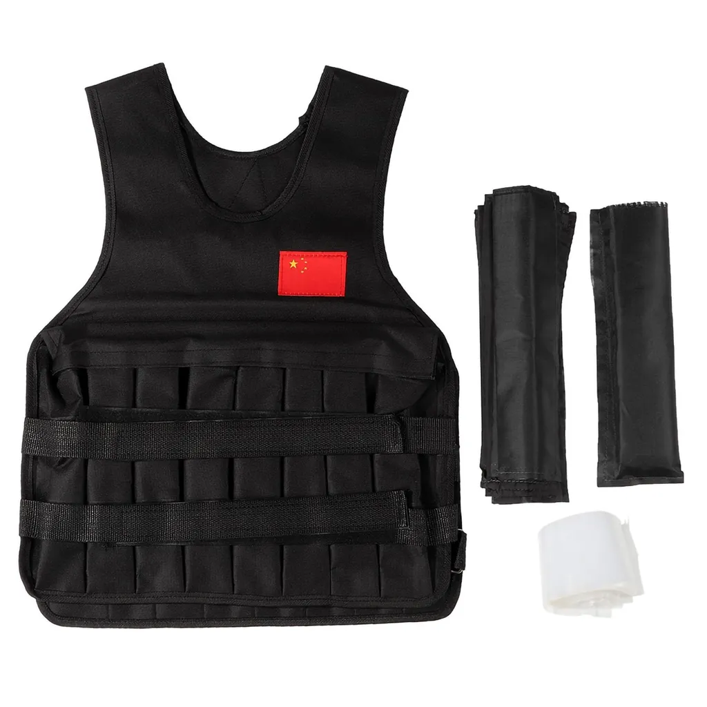 Gilet lesté 20kg pour entraînement fitness et musculation réglable noir