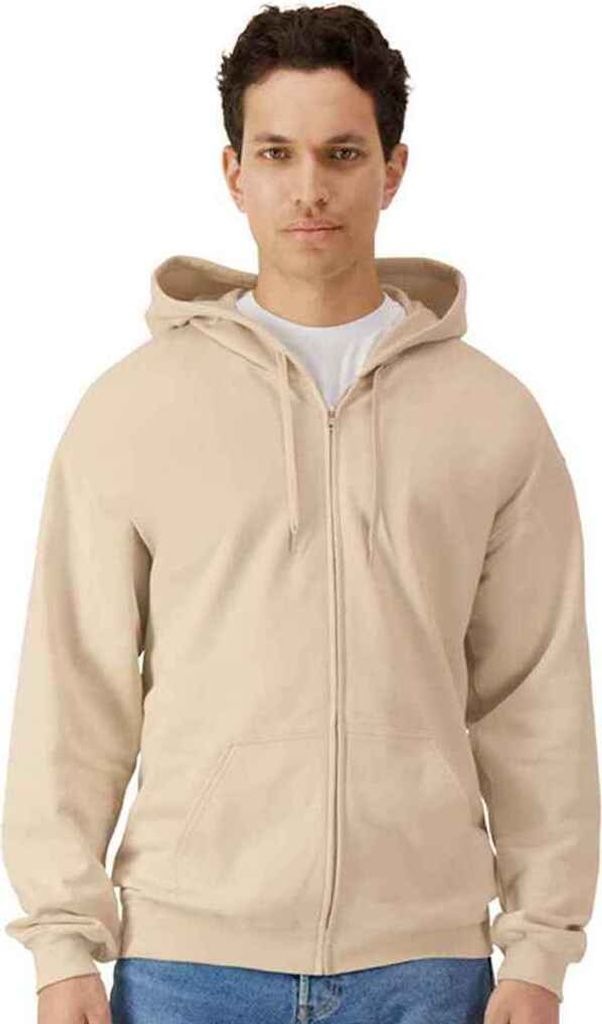 Gildan - "Softstyle" Hoodie mit durchgehendem Reißverschluss für Herren PC7384 (L) (Sand)