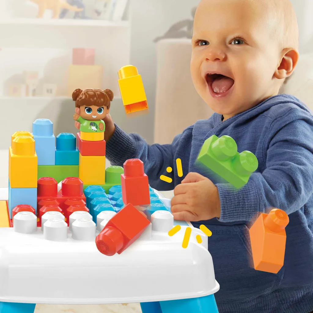 Table d'Éveil et de Construction avec Blocs Empilables pour Tout-Petits - 4