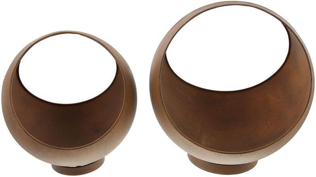 2x Pflanzer "Kugel" aus Metall in Rost Optik, Pflanzschale, Produktbild 