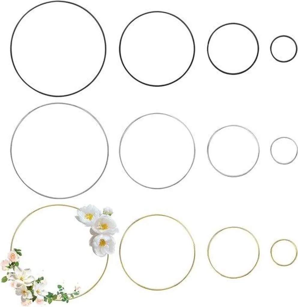 Cercle Métal Anti-Déformation pour Attrape-Rêve - Pack de 12 Anneaux