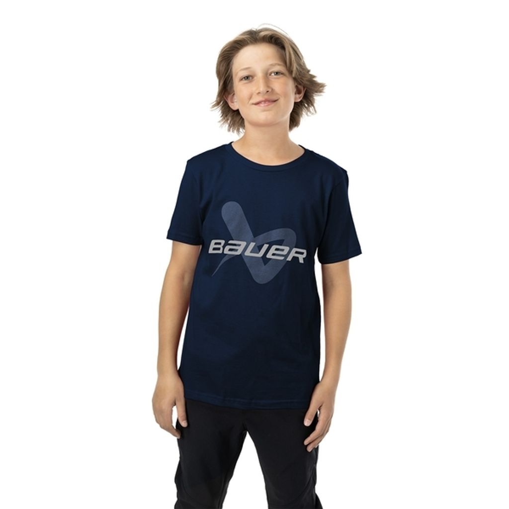 BAUER CORE LOCKUP TEE - YTH / S24, Größe:YL, Farbe:rot