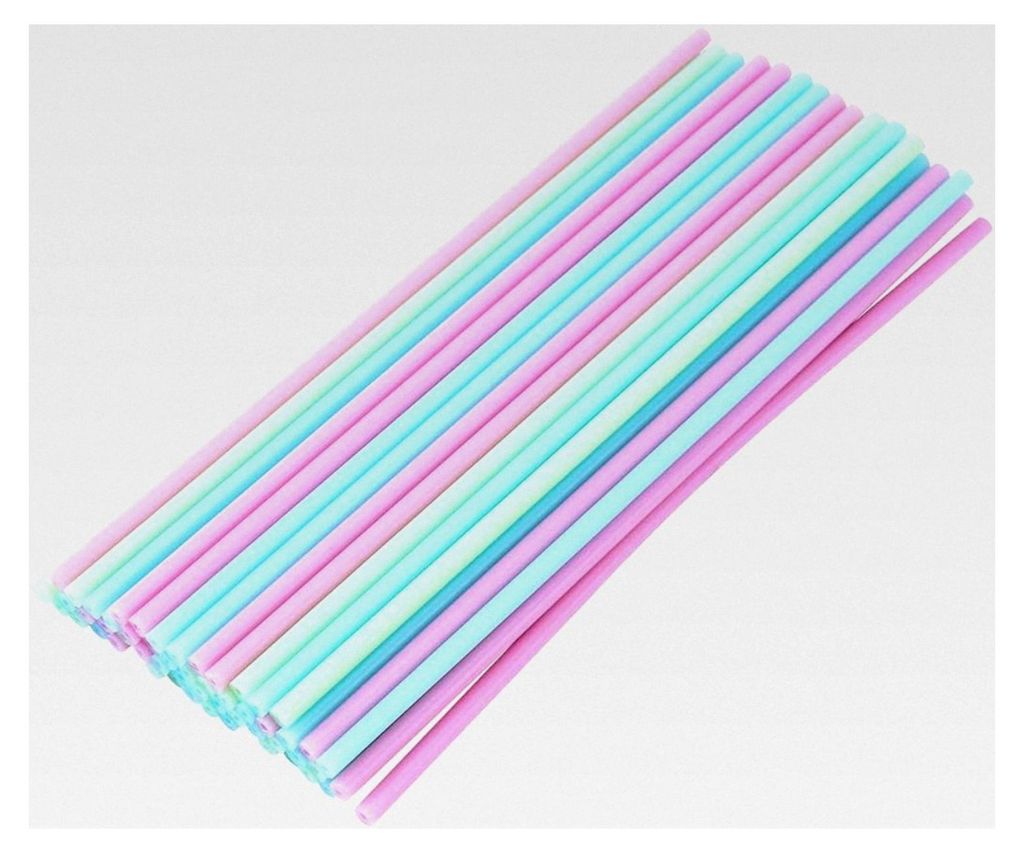 Cake Pop Stäbchen, Lolly Pop Stäbchen, Kunststoff, Packung mit 60, Pastellfarben