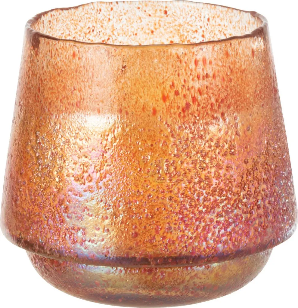 Ambiance zen sans éblouissement : Photophore J-Line Dots Verre Orange