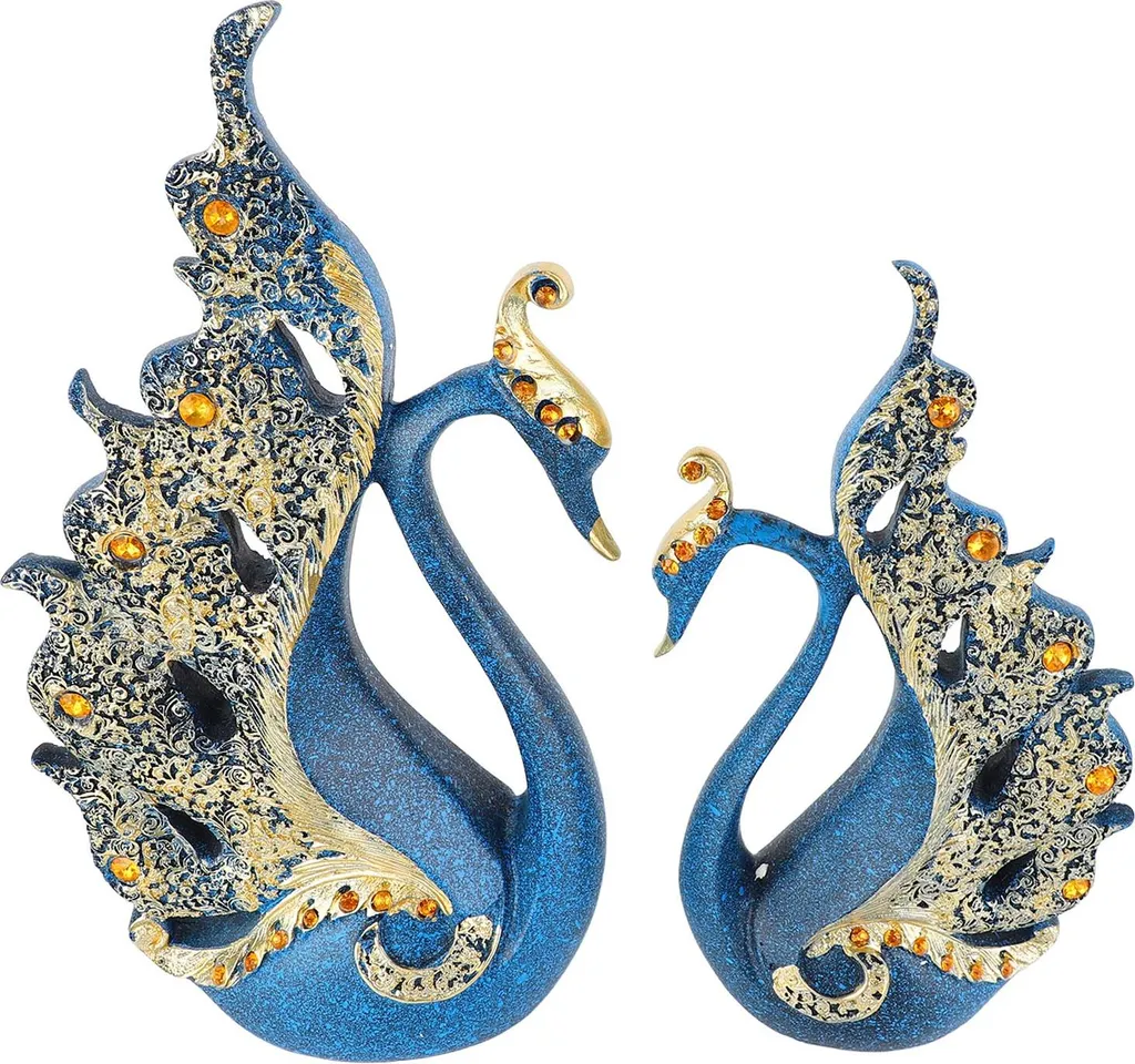 Cygnes décoratifs bleus - Cadeau de mariage idéal et déco de salon chic