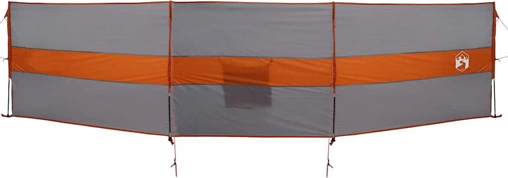 Camping-Windschutz Grau und Orange 490x123 cm Wasserdicht