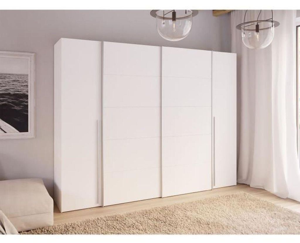 NARAGO Garderobenschrank Mattweiß für Schlafzimmer: 2 Produktbild 