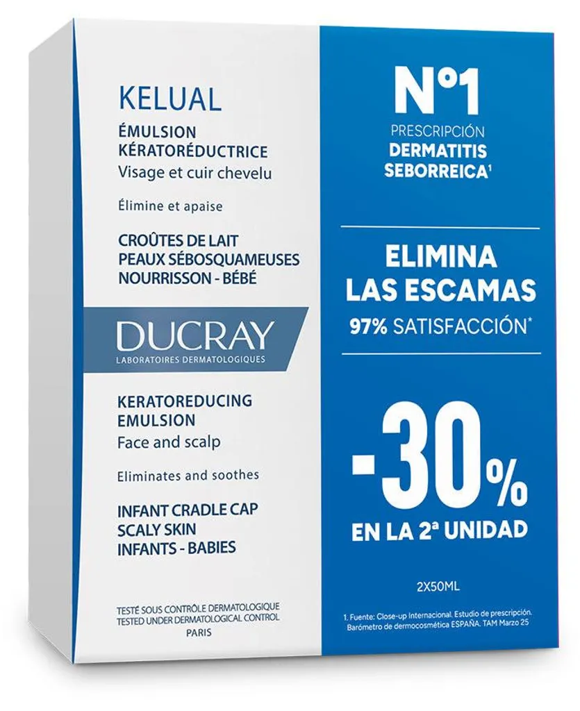 Ducray Kelual Émulsion croûtes de lait lot de 2 flacons 50 ml apaisant