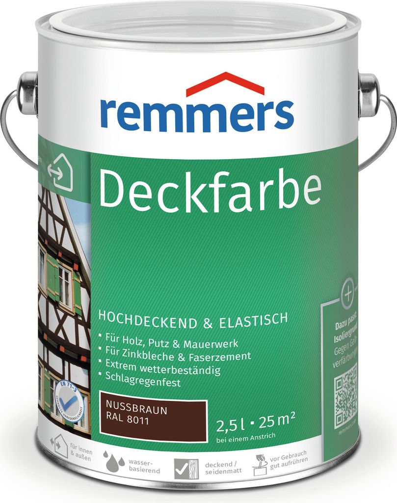 Remmers Deckfarbe nussbraun (RAL 8011) 2,5 l, Holzlack Produktbild 