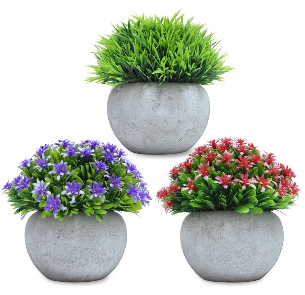 Künstliche Blumendekorationen, realistische künstliche Pflanzen, künstliche Blumen im Topf, kleine künstliche Pflanzen für die Tischdekoration...