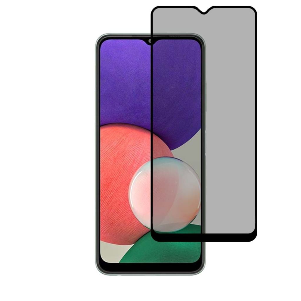 Smartphonica Privatsphäre volle Abdeckung für Samsung Galaxy A22 5G gehärtetes Glas Displayschutzfolie aus gehärtetem Glas mit abgerundeten Ecken