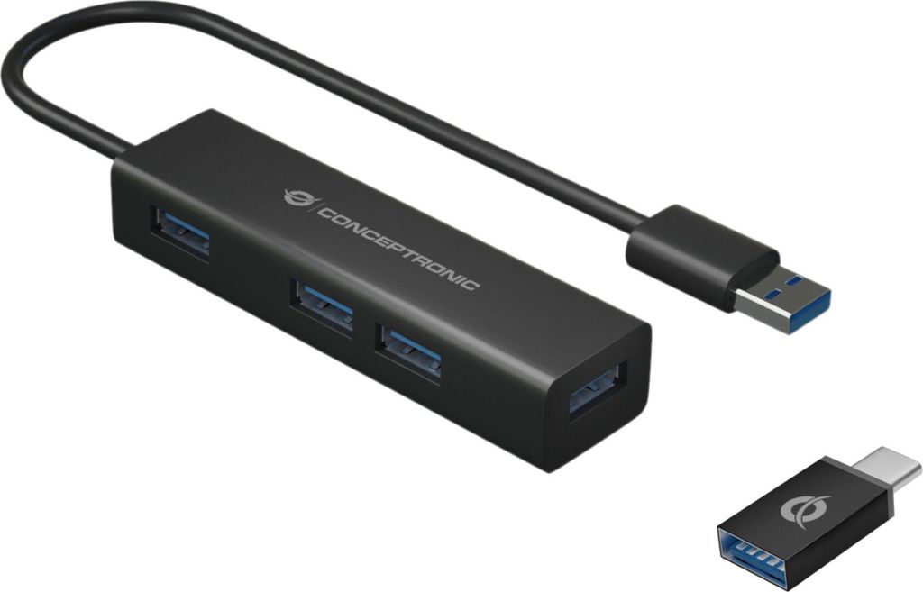 Conceptronic HUBBIES06B - Hub - 4 x SuperSpeed USB 3.0