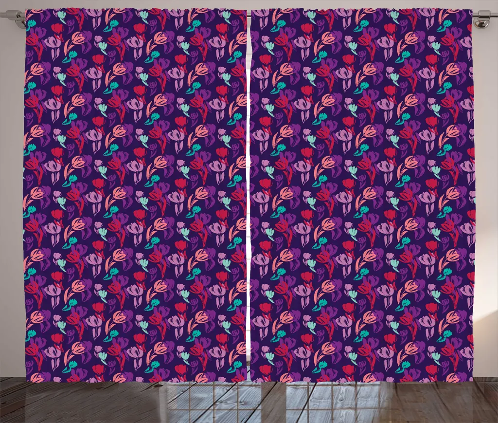 Rideau à fronces ABAKUHAUS Tulipe rustique pour chambre 280x225 cm