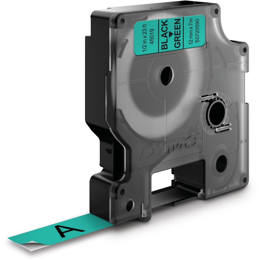 DYMO D1 Standard - Black on Green - 12mm nastro per Immagine del prodotto 