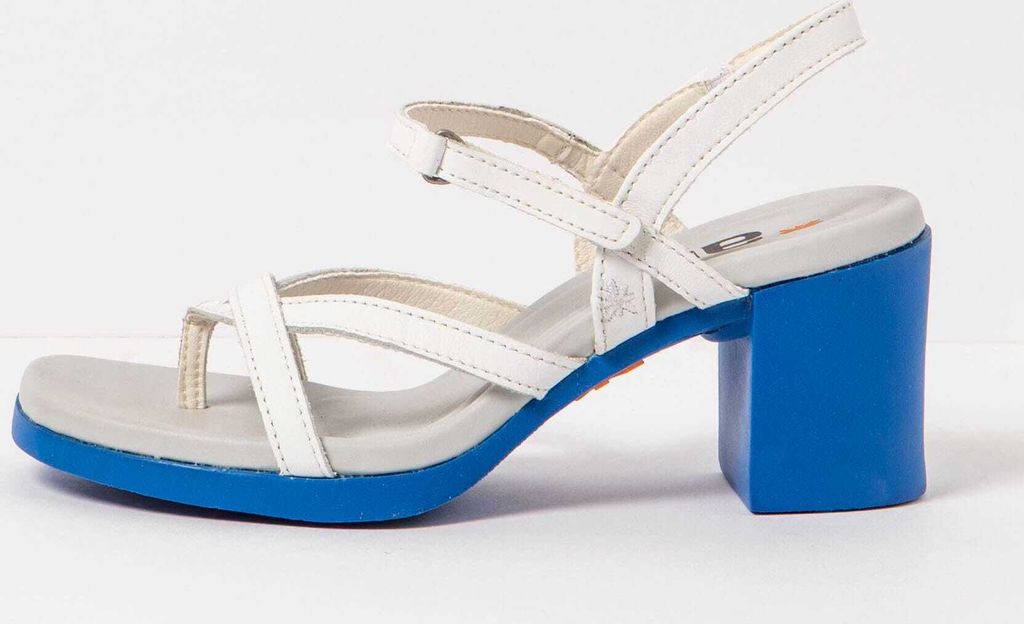 Art Sandalen mit Absatz Damen 1844 NAPPA WHITE-BLUE/ CANNES Farbe Weiß