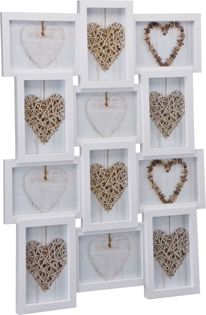 2.06 Bilderrahmen für 12 Fotos - weiß - photo frame 10x15cm