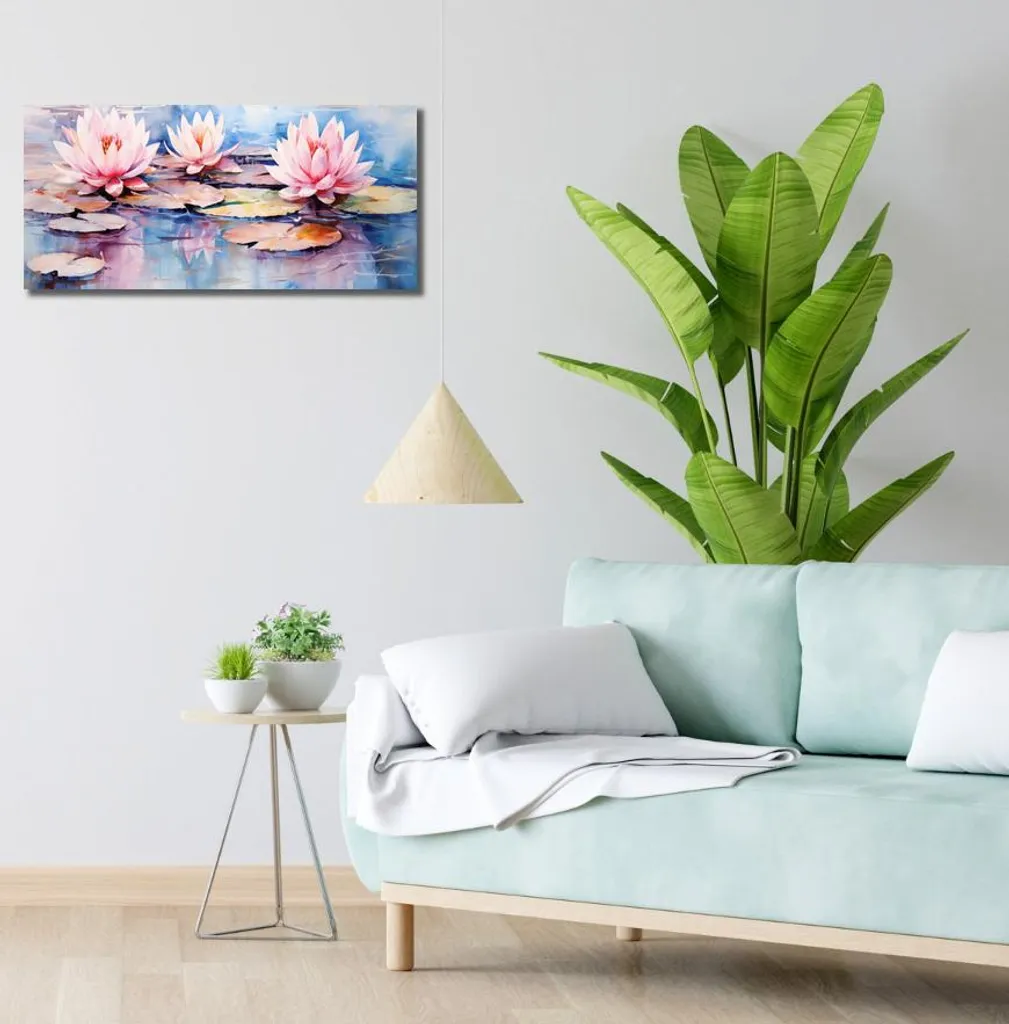 Quadro Moderno Riflessi Tranquilli 70x30 cm - Arte e Relax - 2