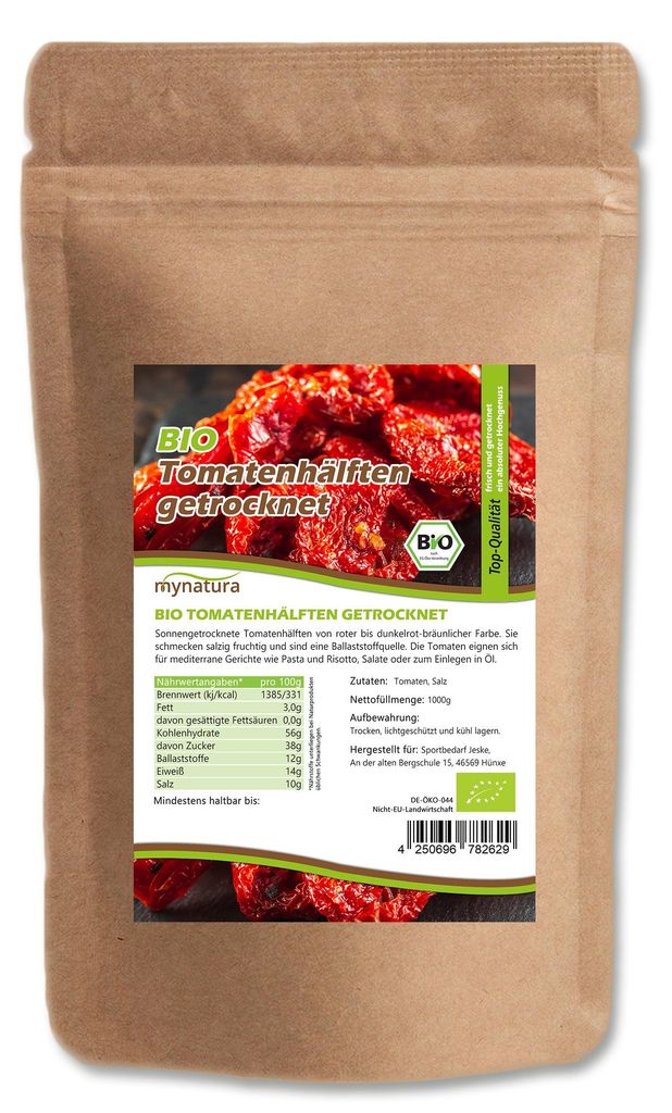 Mynatura  Tomatenhälften getrocknet - Im Beutel (1kg) - Produktbild 