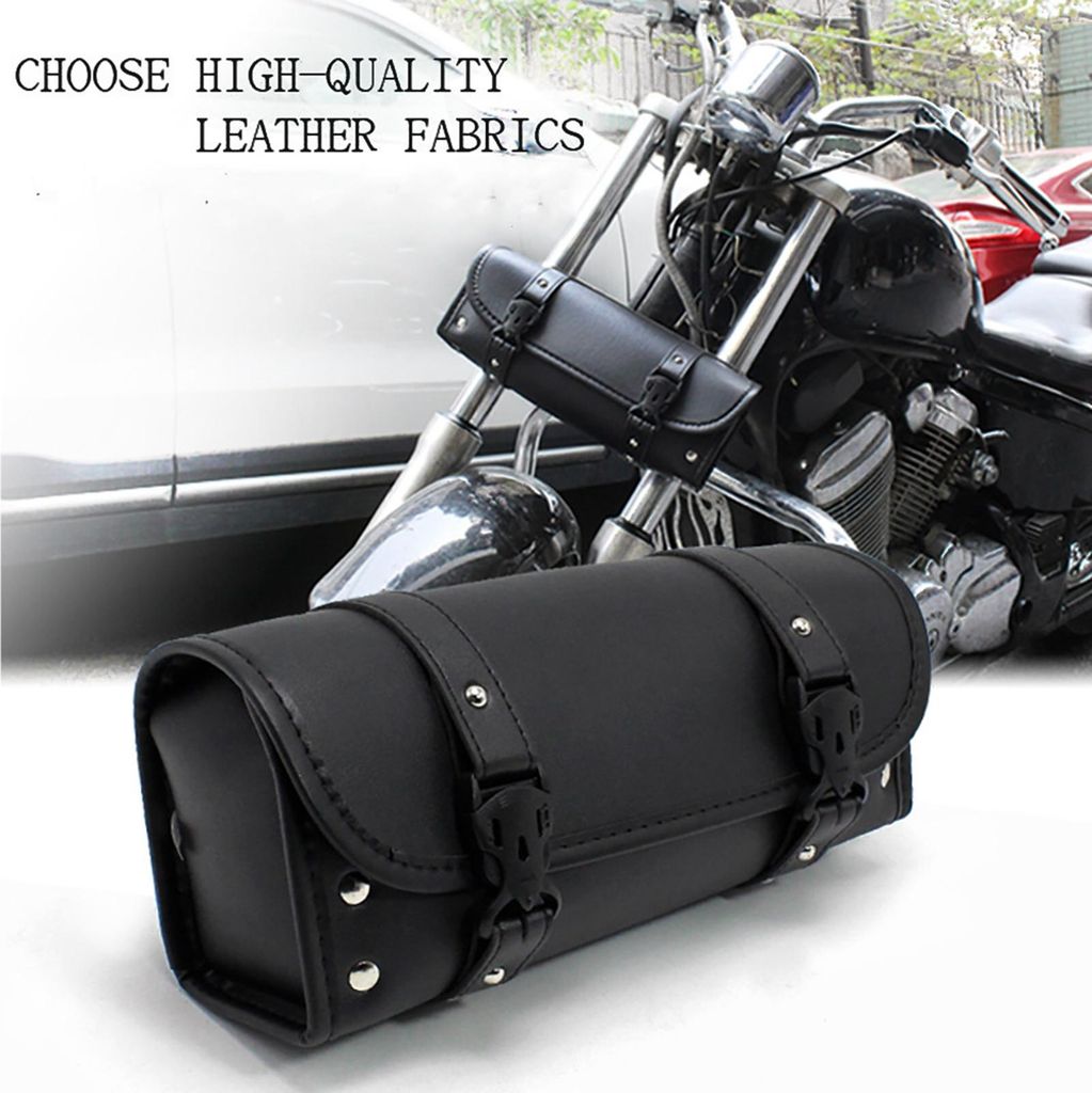 Motorrad-Werkzeugtasche, Tonnenform, vorne, schwarz, wasserdicht, Satteltaschen, Reiten