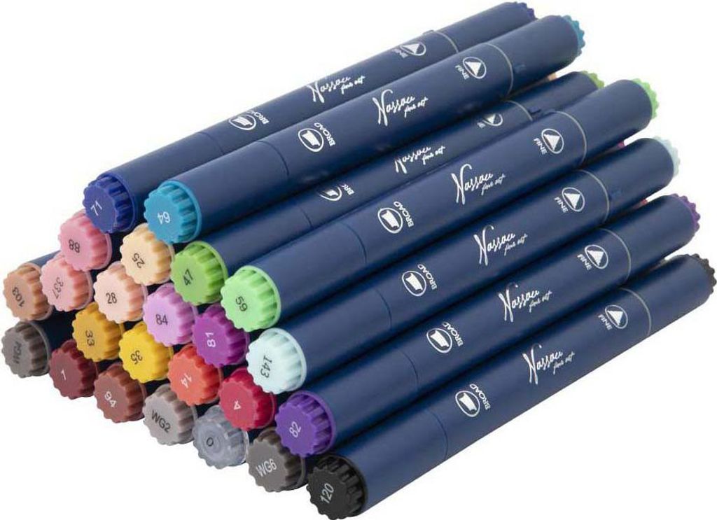Marqueurs ronds Nassau Dual - 24 pièces Image du produit 