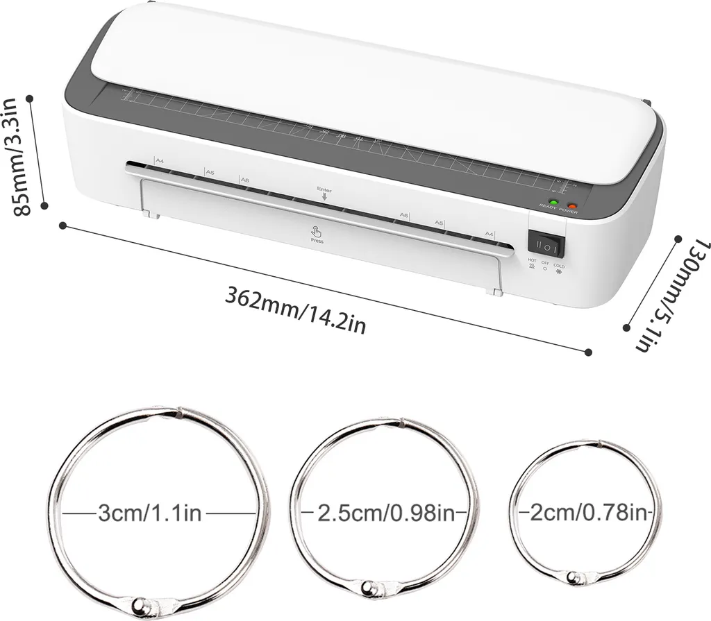 Plastifieuse de bureau 6en1 multifonctionnelle pour formats A4 à A6 - 5