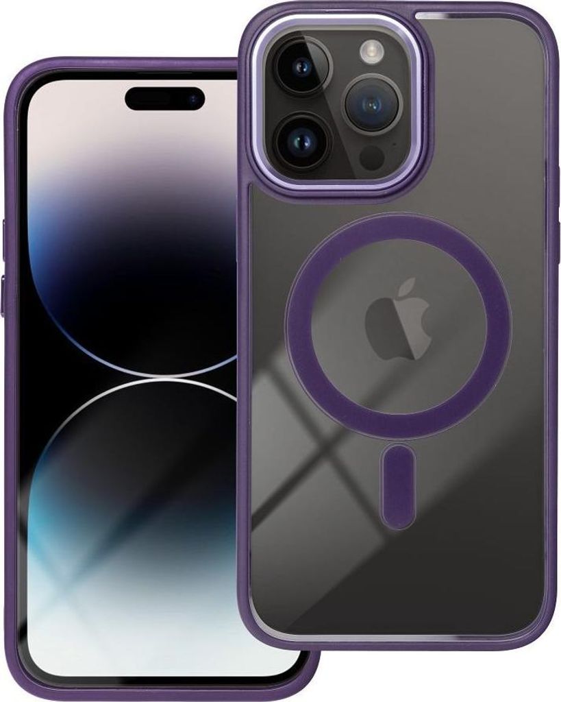 Case passend für iPhone 14 PRO MAX Color Edge Mag Cover kompatibel mit MagSafe purple